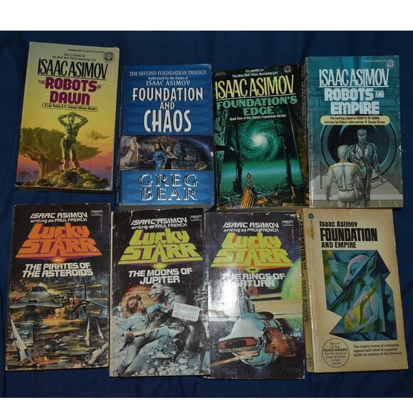 Vintage Lot of 9 Isaac Asimov Paperback Books Sci-Fi Starr Foundation Robots - Picture 2 of 2
